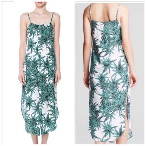 Mara Hoffman Harvest Leaf Print Button Front Boho Midi Easy Dress Size Small